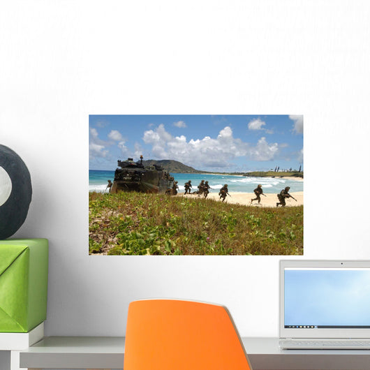 Us Marines Run out Wall Decal