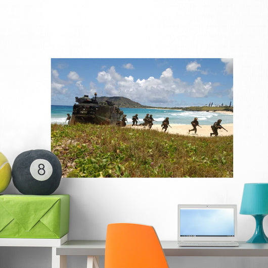 Us Marines Run out Wall Decal