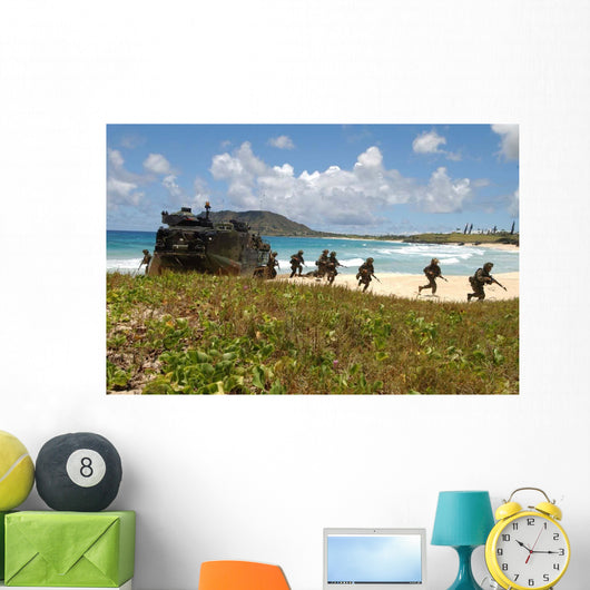 Us Marines Run out Wall Decal