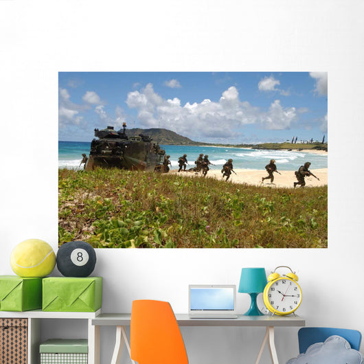 Us Marines Run out Wall Decal