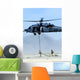 Pararescuemen Descend from Hh-60 Wall Decal