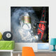 Airman Handles Chainsaw during Wall Decal