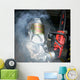 Airman Handles Chainsaw during Wall Decal