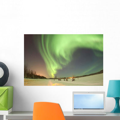 Aurora Borealis or Northern Wall Decal shown on a wall