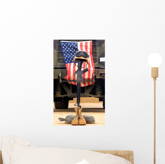 M16-a2 Service Rifle Stand Wall Decal