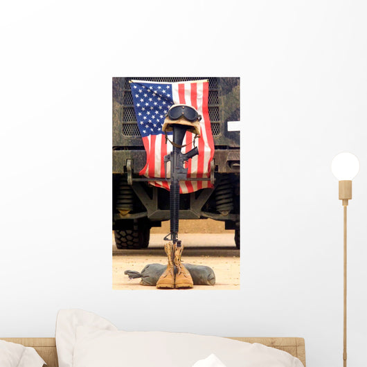 M16-a2 Service Rifle Stand Wall Decal