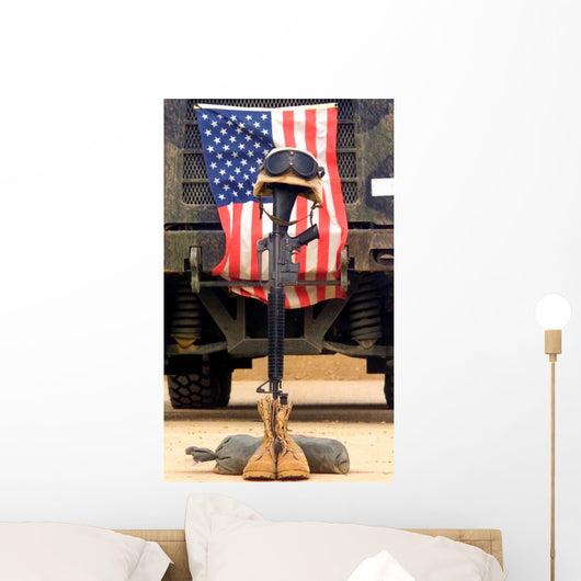 M16-a2 Service Rifle Stand Wall Decal