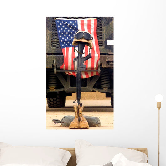 M16-a2 Service Rifle Stand Wall Decal