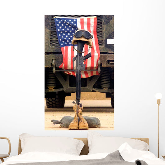 M16-a2 Service Rifle Stand Wall Decal