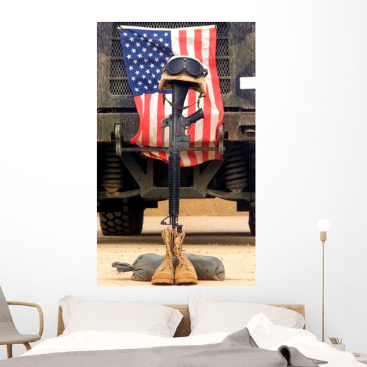 M16-a2 Service Rifle Stand Wall Decal