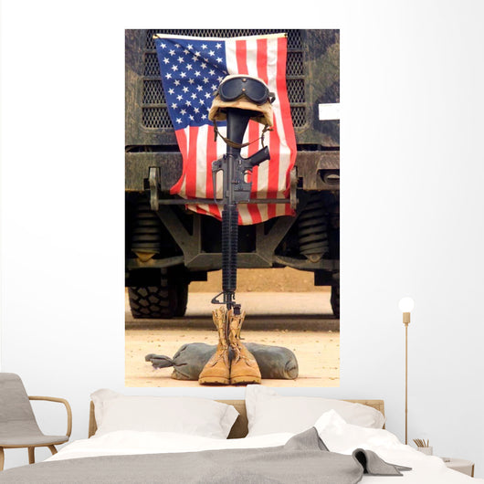 M16-a2 Service Rifle Stand Wall Decal