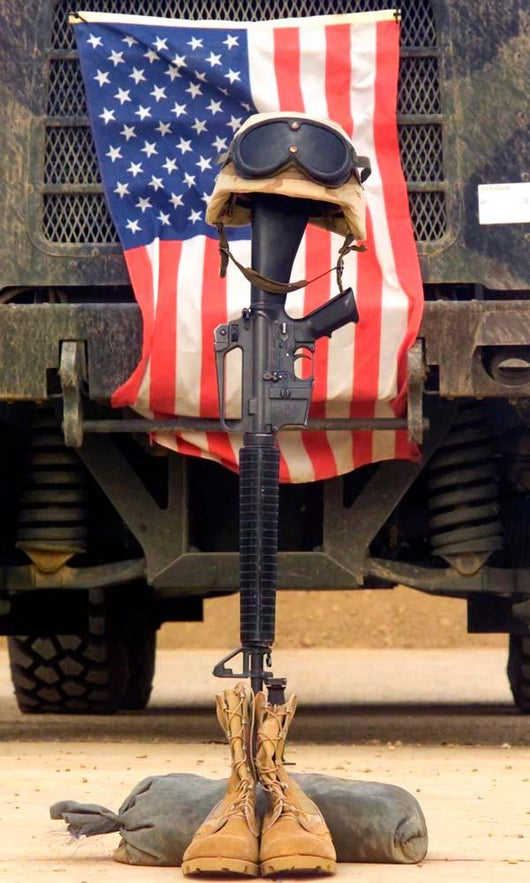 M16-a2 Service Rifle Stand Wall Decal