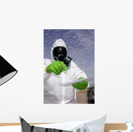 Officer Holds Chemical Testing Wall Decal
