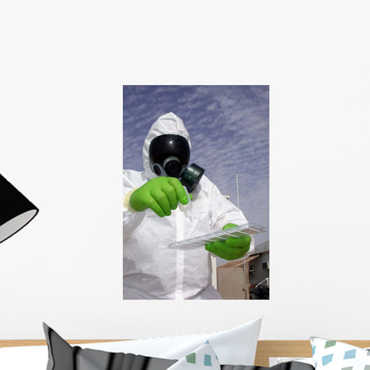 Officer Holds Chemical Testing Wall Decal