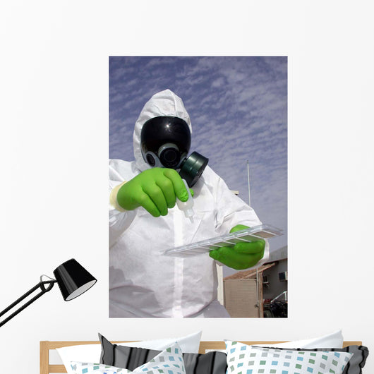 Officer Holds Chemical Testing Wall Decal