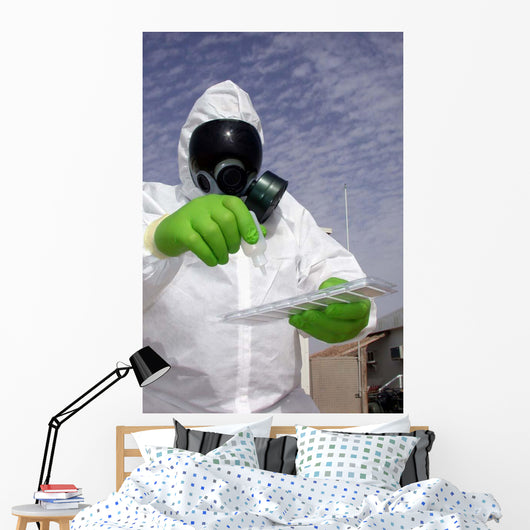 Officer Holds Chemical Testing Wall Decal
