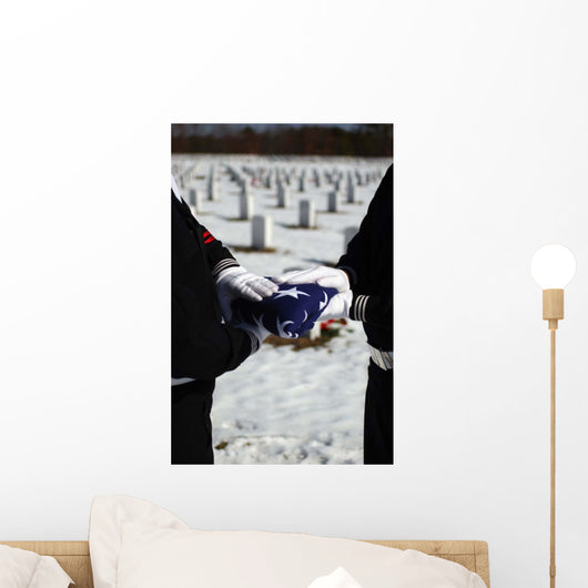 Marines Perform Flag Folding Wall Decal