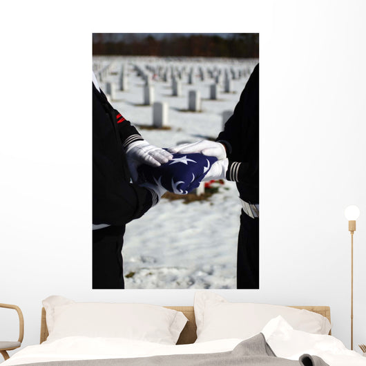 Marines Perform Flag Folding Wall Decal
