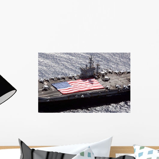 Personnel Participate Flag Unfurling Wall Decal