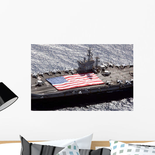 Personnel Participate Flag Unfurling Wall Decal