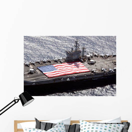Personnel Participate Flag Unfurling Wall Decal
