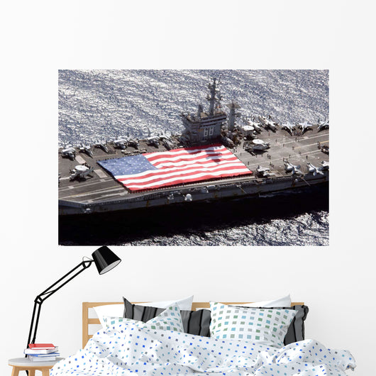 Personnel Participate Flag Unfurling Wall Decal