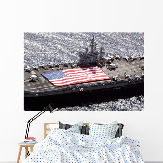 Personnel Participate Flag Unfurling Wall Decal