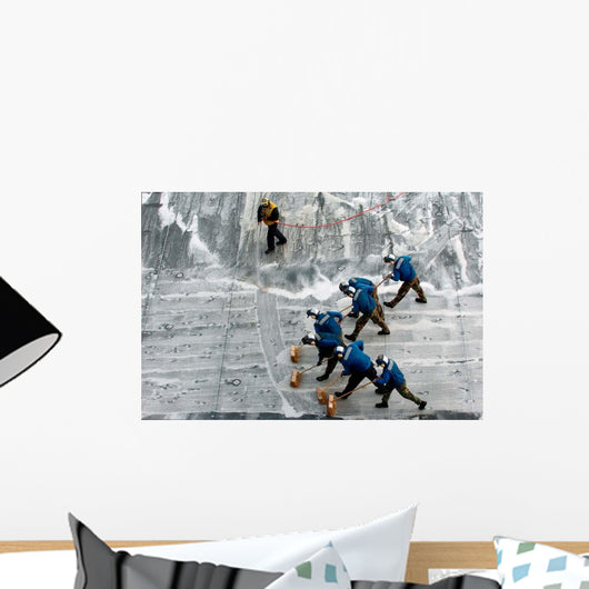 Sailors Conduct Scrub Exercise Wall Decal