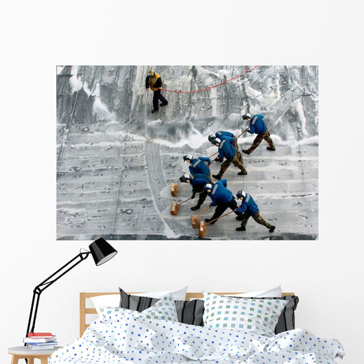 Sailors Conduct Scrub Exercise Wall Decal