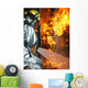 Firefighter Extinguishes Simulated Structural Wall Decal