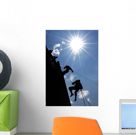 Soldiers Rappel from 70-foot Wall Decal