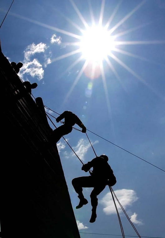 Soldiers Rappel from 70-foot Wall Decal