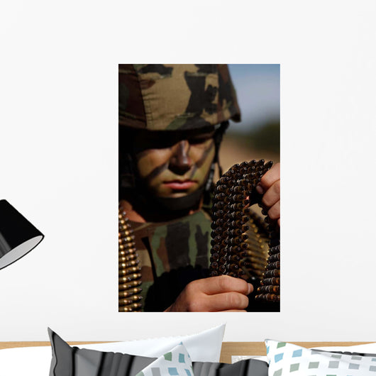 Airman Loads up Ammunition Wall Decal