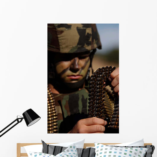 Airman Loads up Ammunition Wall Decal