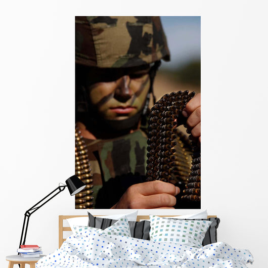 Airman Loads up Ammunition Wall Decal
