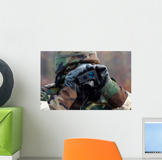 Airman Uses Range Finder Wall Decal