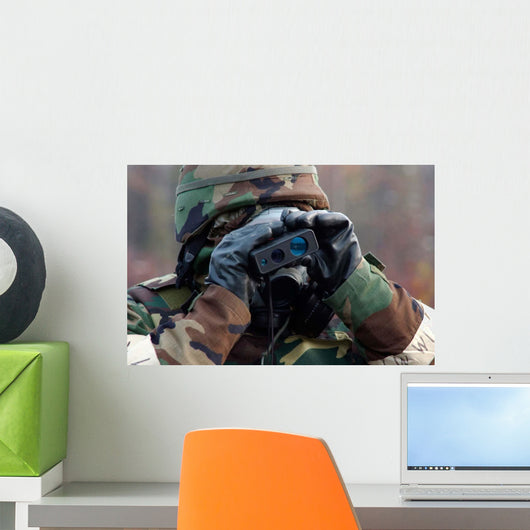 Airman Uses Range Finder Wall Decal