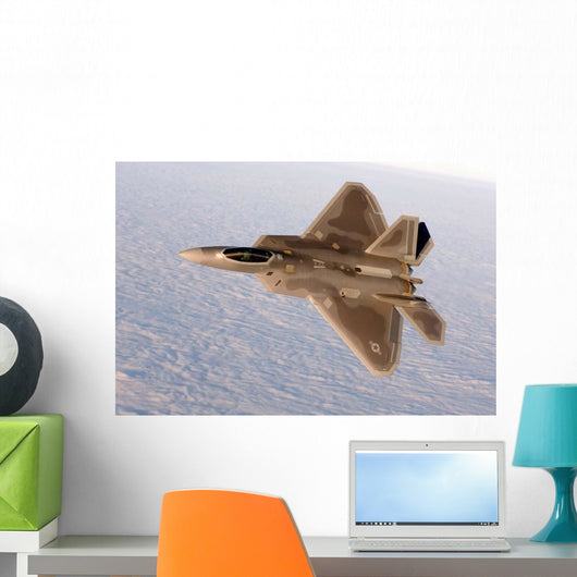 F-22a Raptor Aggressively Banks Wall Decal