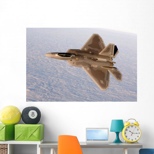 F-22a Raptor Aggressively Banks Wall Decal