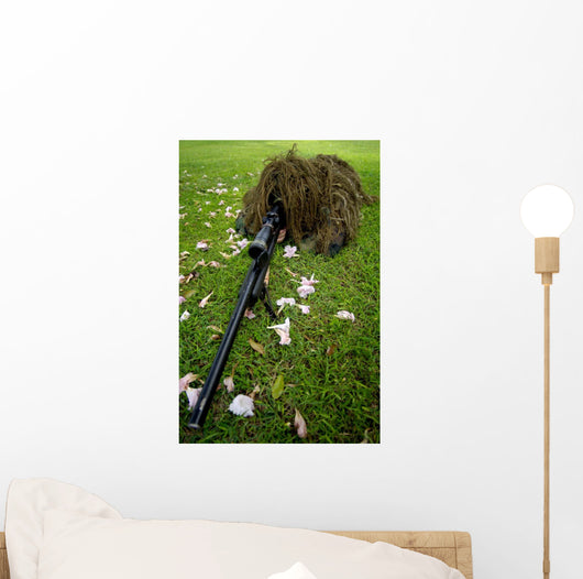 Soldier Practices Sniper Tactics Wall Decal