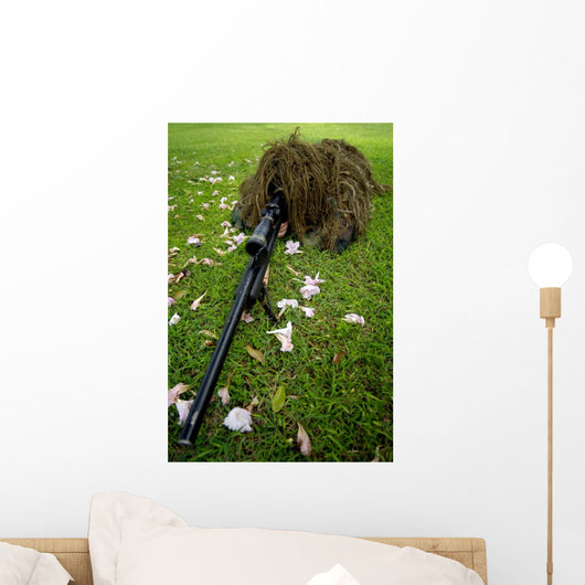 Soldier Practices Sniper Tactics Wall Decal