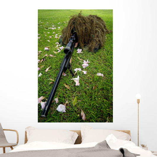 Soldier Practices Sniper Tactics Wall Decal