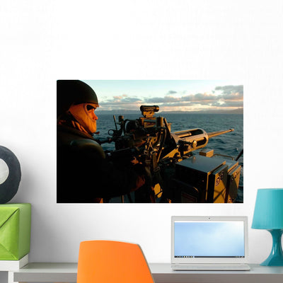 Aviation Ordnanceman Mans Mk-38 Wall Decal shown on a wall