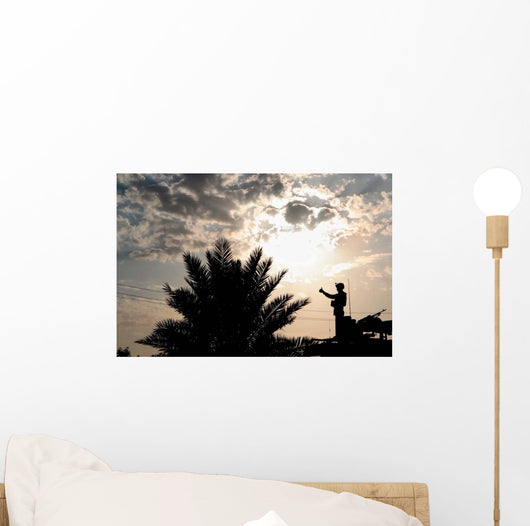 Marine Gives Thumbs-up While Wall Decal