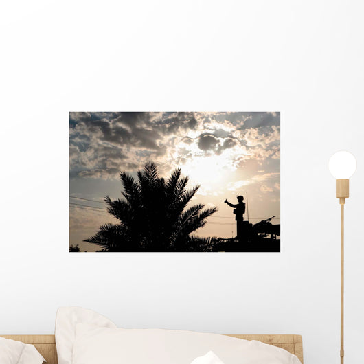 Marine Gives Thumbs-up While Wall Decal