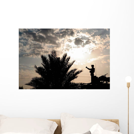 Marine Gives Thumbs-up While Wall Decal