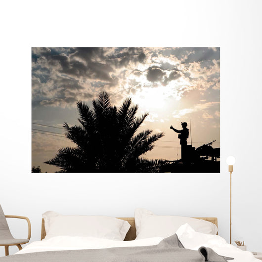 Marine Gives Thumbs-up While Wall Decal