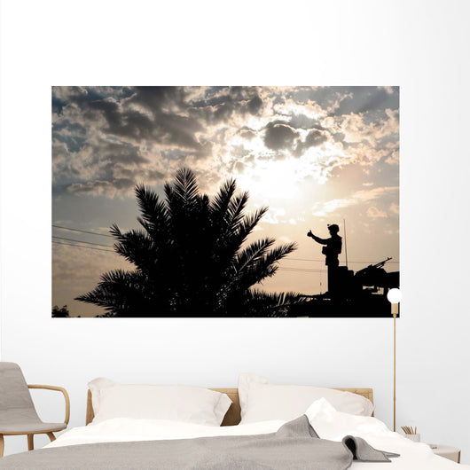 Marine Gives Thumbs-up While Wall Decal