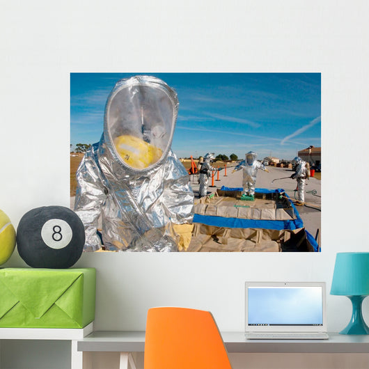 Airman Waits to Process Wall Decal