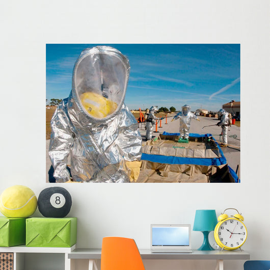 Airman Waits to Process Wall Decal